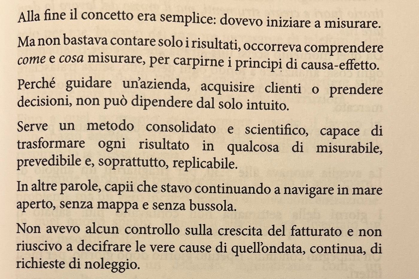 Pagina del libro Il Noleggio a Rete Locale di Tiziano Baiocco: dovevo iniziare a misurare